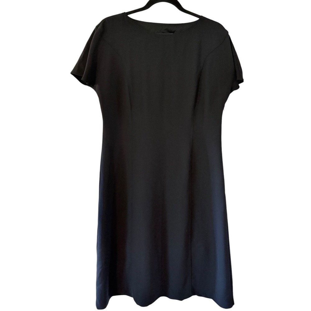 Vtg 90s Jolibel Black Short Sleeve Sheath Dress LBD Women's Size 12